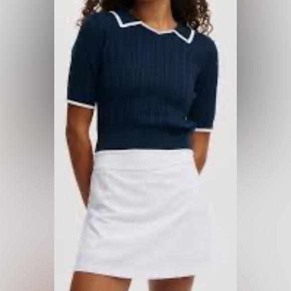 Cotton On Navy and White Ribbed Top - Picture 1 of 4